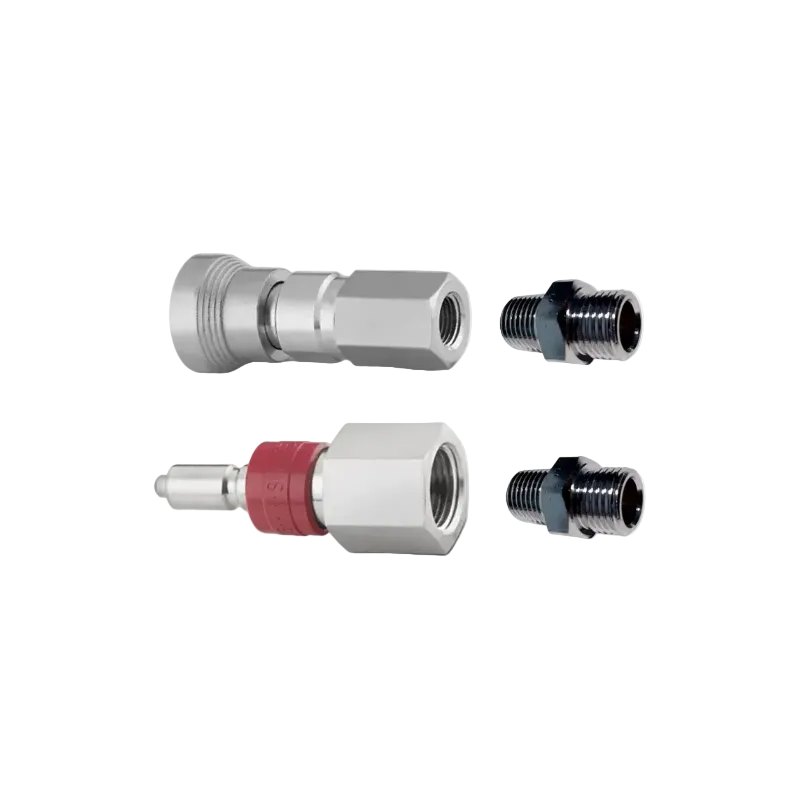 Swagelok SS-QC6-D-4PF maschio e SS-QC6-B-4PF femmina con raccordo SS-6-SAE-1-4 (Copia)